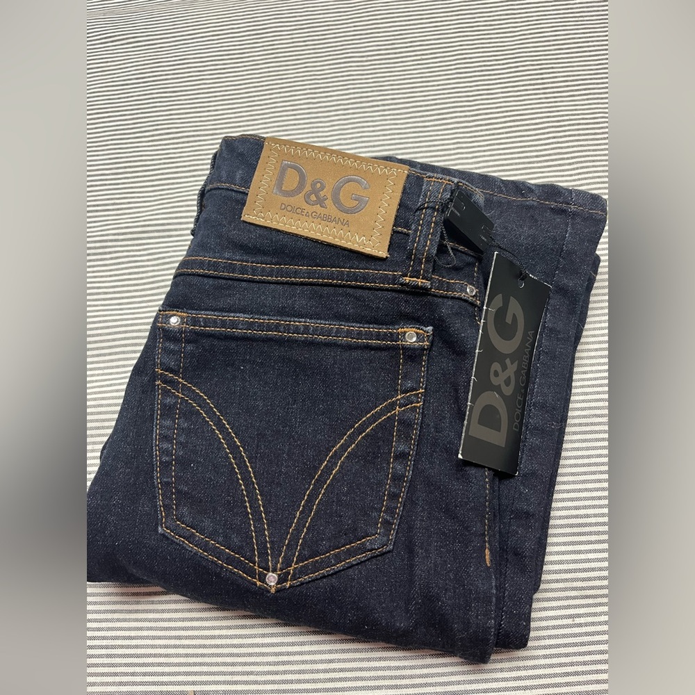 Dolce & Gabbana Vintage Y2K Dark Wash Jeans Size 27 NWT